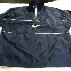 #46 Nike Center Swoosh Navy Blue Embroidered Logo 1/4 Zip Jacket Men's Size M